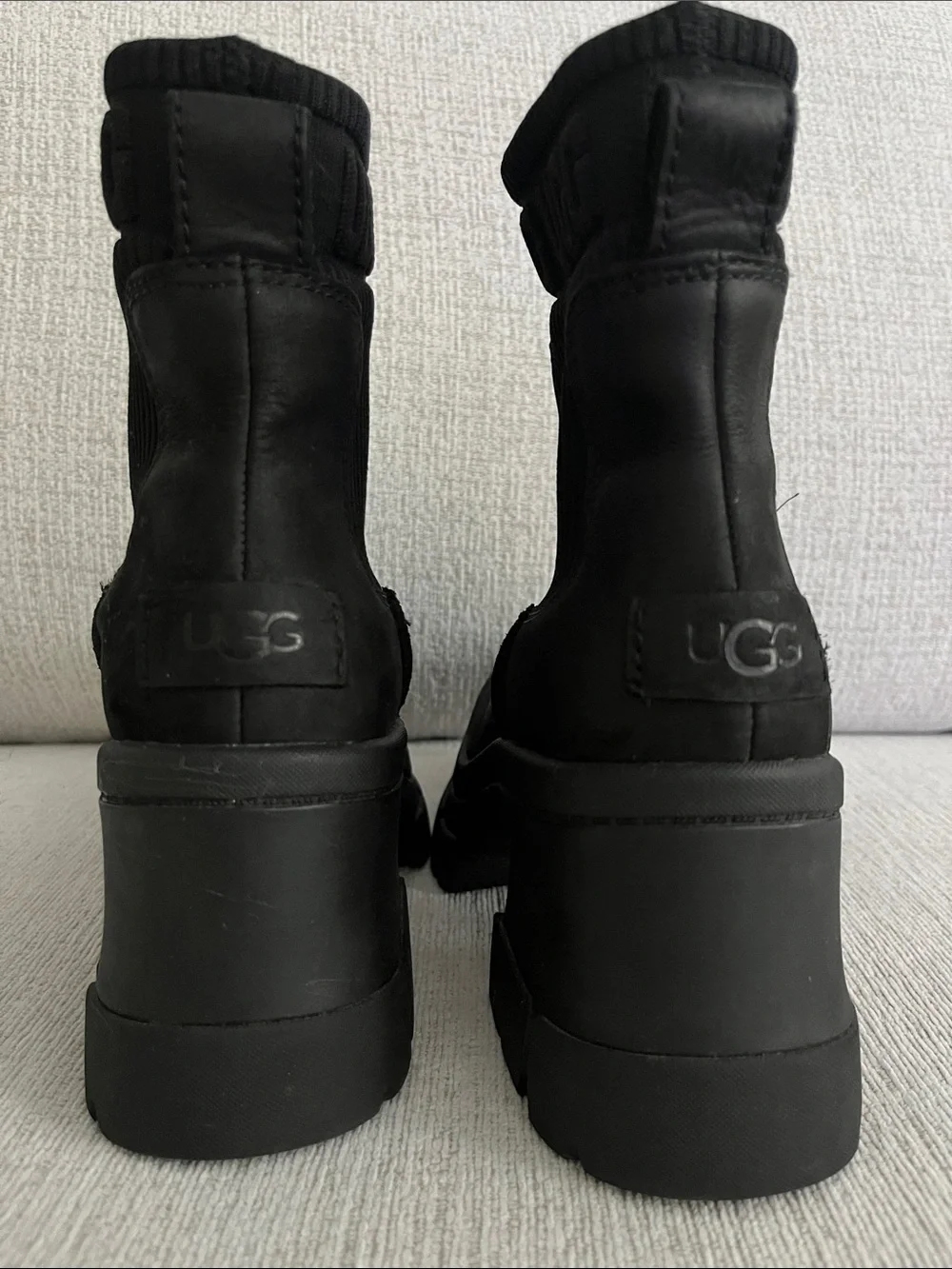 Women's Black Chunky Sock-Ankle Boots